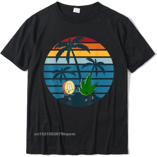 Funny Bitcoin Weed To The Moon Retro Vintage Crypto BTC T-Shirt T Shirt For Men Custom Tees Fashionable Slim Fit Cotton
