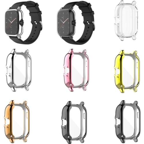 2-in-1 Protector Case + Screen Protector For Huami Amazfit GTS Soft TPU Protective Cover Smart Watch Film (Not Glass