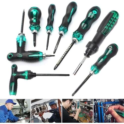 1 Pcs Cross Screwdriver Adjustable Screwdriver Double Ratchet Screwdriver Torx Screwdriver Rod Telescopic Dual-use Screwdriver