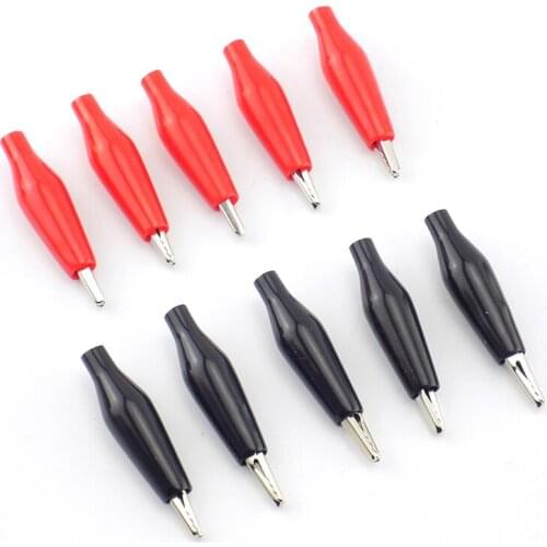 10pcs 20pcs 28MM Electrical Alligator Clip Testing Crocodile Test Red Black for Metal cover DIY Meter Probe Clamp U26