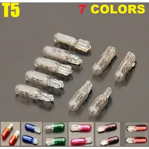 100 PCS 286 T5 DC 12V 1.2W W1.2W W2x4.6d Car Wedge Dashboard Gauge Light T5 glass Car Lamp Light