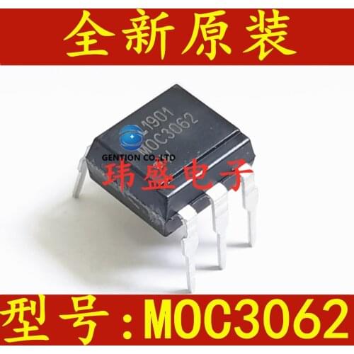 10PCS MOC3062 DIP-6 three-terminal two-way thyristor output photoelectric coupler in stock 100% new and original