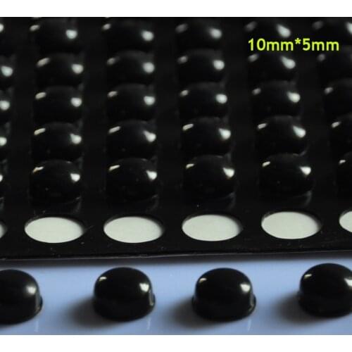 128pcs 10mm*5mm black self adhesive soft anti slip bumpers silicone rubber feet pads great silica gel shock absorber