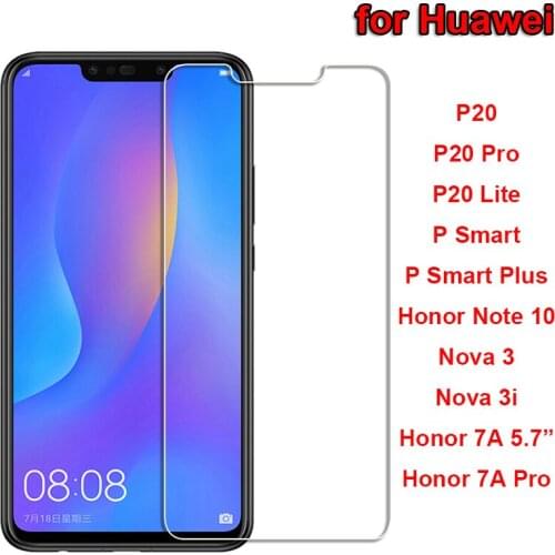 2PCS 9H Tempered Glass for Huawei P Smart Plus P20 Pro Lite Nova 3 3i Honor 7A Pro Screen Protector Not Full Glass Cover Film