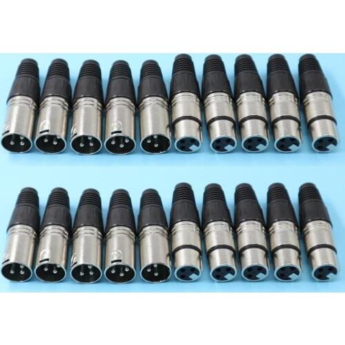 20Pcs/lot 10PCS NC3MXX & 10PCS NC3FXX For NEUTRIK Male and female A set 3 Pin XLR Connector withe high quality