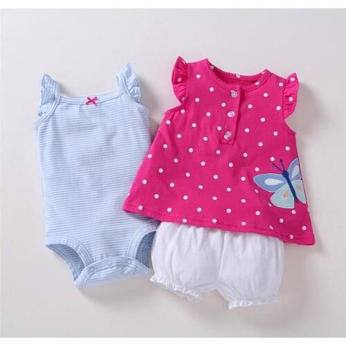 2018 Special Offer New Arrival Cotton Fleece Full Kids Baby For Bebes Girl 3pcs Set Dress And Romper pinks Colors Clothing