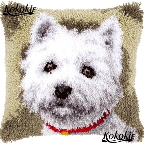 3d carpet Latch hook rug making kit cross stitch kits Pillows Case Making dog latch hook rug cushion Crocheting Kit Rug Yarn