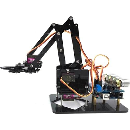 DIY 4DOF Robot Arm 4 Axis Rotating Mechanical Robot Arm With A rduino UNO R3 4PCS Servo For RC Robot Toys Gift