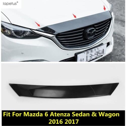 Lapetus Accessories For Mazda 6 Atenza Sedan & Wagon 2016 2017 Carbon Fiber Style Front Grille Grill Engine Molding Cover Kit