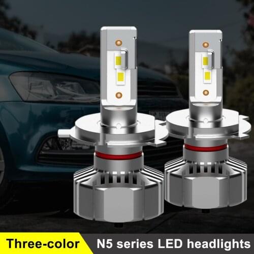 1Pair Car Headlight H4 H7 Fanless LED Headlight Bulb H1 H3 H11 H16 9005 9006 9012 Three Colors 6500K 4300K 3200K 6000LM Headlamp