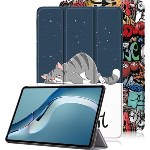 For Huawei Matepad Pro 12.6 Case Funda Cute Painted Leather Smart Tablet Case For Huawei Matepad Pro 2021 12.6 inch Cover Coque