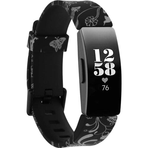 For Fitbit Inspire HR Wrist Strap Soft Silicone Smartwatch Bracelet wristband For Fitbit Inspire Accessories Small Large Black