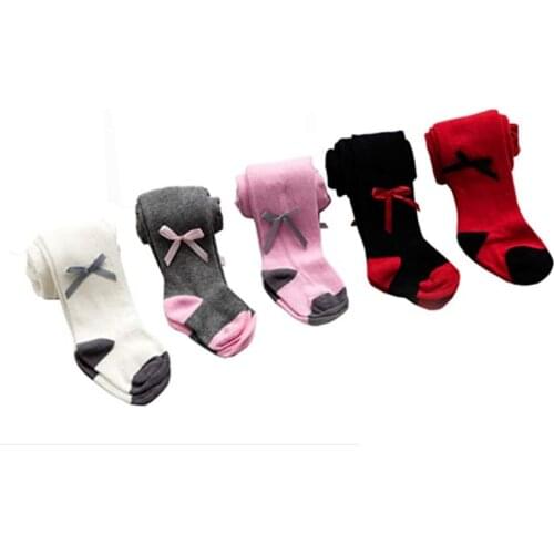 Newborn baby girl cotton leggings 5-pack bow baby leggings stockings