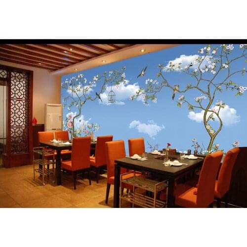Customized wallpaper for walls Fine flowers and birds wall mural photo wallpaper Home Decoration