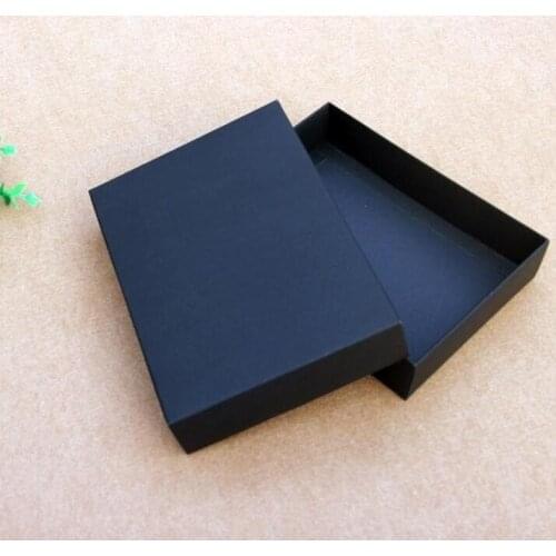 10pcs/lot High Quality Blank Gift Packing Box Black Clothes Storage Box Large Size Cardboard Package Box Silver Custom Box