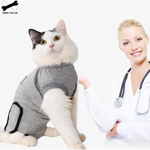Cat Recovery Suit Professional Medicine Puppy Clothes For Abdominal Wound Skin Diseases Breathable Cat 4 Sizes Available