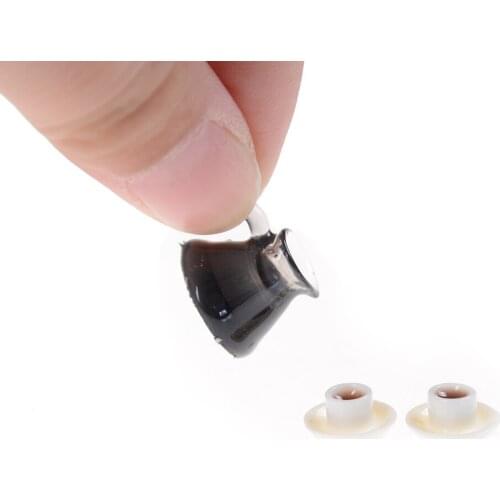 Doll House Mini 3 Pcs Set Coffee Pot Cup And Saucer Dollhouse Miniature