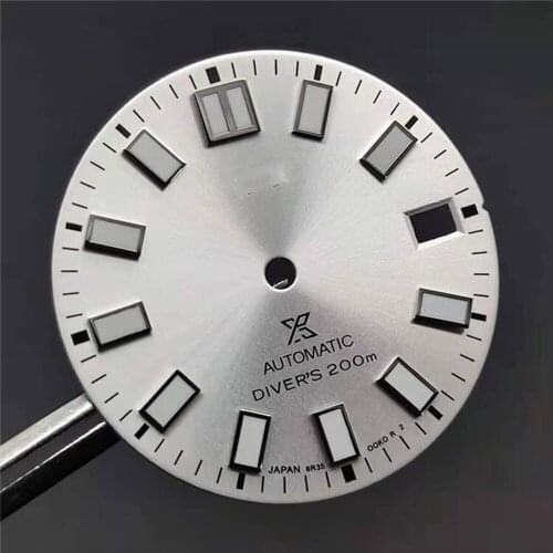 For NH35 Movement Matte Sun Pattern Watch Dial C3 Strong Green Luminous 28.5mm Mechanical Dial (with Logo)