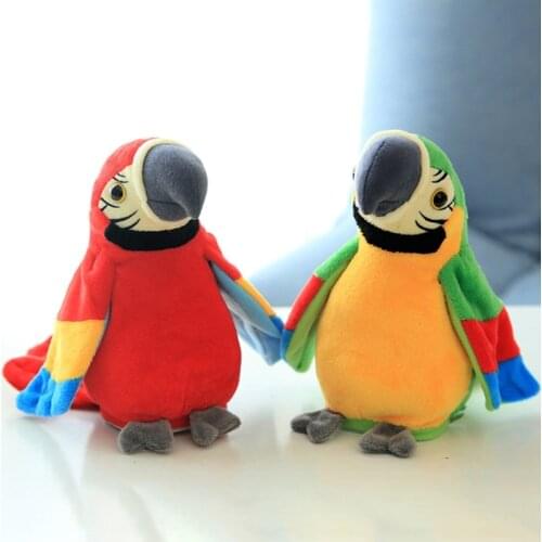Multifunctional Electric Plush Parrot Speaking Talking Repeats Waving Simulation Bird Early Education Toy for Adults Kids Child