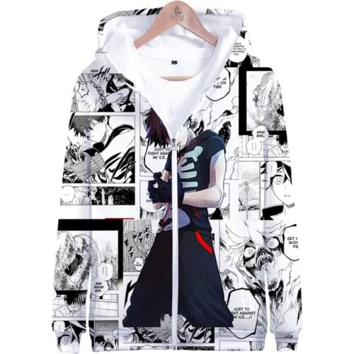 2021 Anime Kemono Jihen Zipper Hoodies Men Cartoons Japanese Streetwear Harajuku Graphic Sweatshirts Kemono Jihen Zipper Clothes