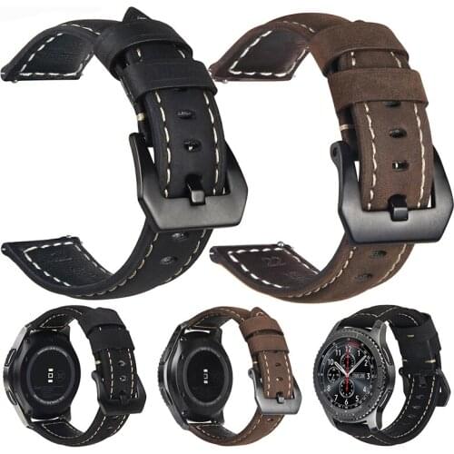 Classic Leather men watchband For Samsung Gear S2 Frontier/Classic watches straps 20mm leisure wristband bracelet watch band