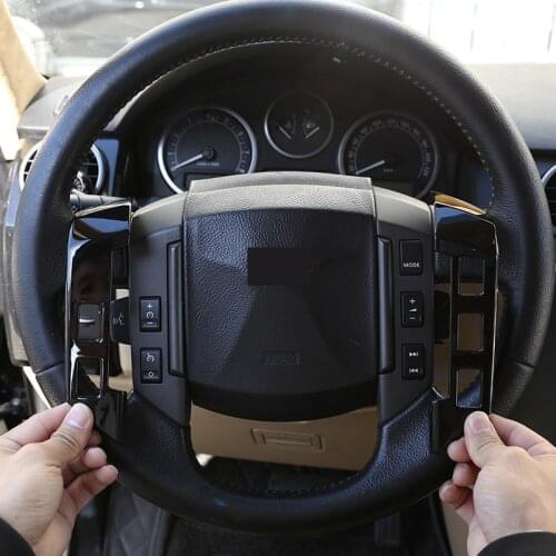 For Land rover Discovery 3 LR3 04-09 Freelander 2 07-12 ABS chrome/Black Car Steering Wheel Cover Trim Stickers Car Accessories