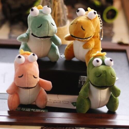 New Cute Exquisite Bulging Dinosaur very soft Plush Cartoon keychain baby Soothing doll Crib decoration christmase couple gift