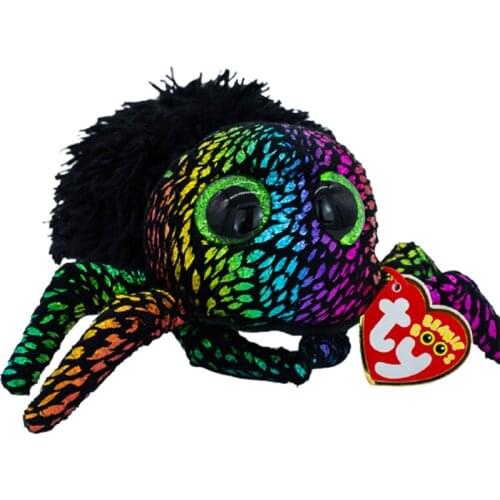 New 6" 15cm Ty Big Eyes Stuffed Peas Plush Animals Colored Spiders Regus Collection Dolls Boys and Girls Birthday Halloween Gift