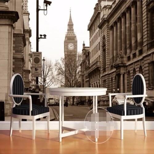 Drop Shipping Custom 3D Mural Wallpaper Non-woven London Big Ben City Street Wall Painting Modern Bedroom Photo Wallpaper Art