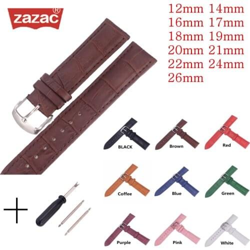 High Quality Color Watch Band Genuine Leather straps 12mm 18mm 20mm 14mm 16mm 19mm 22mm 24mm 26mmwatch accessories menWatchbands