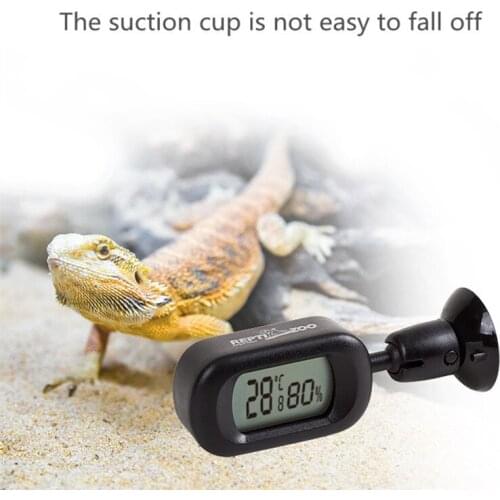 Reptizo Reptile Thermometer Climbing Pet Feeding Box Chameleon Turtle Horned Frog Lizard Rotary Ball Joint Humidity Temperature