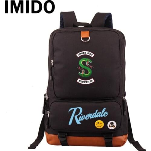 IMIDO Riverdale Backpack Students School Bag South Side Serpents Canvas Teenagers Travel Backpacks Men Women Casual Bags