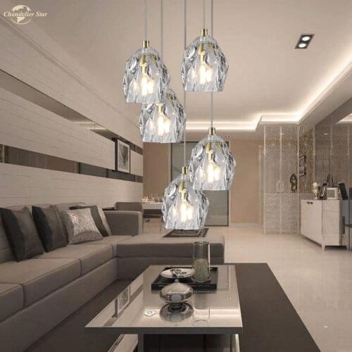 Modern LED Glass Black Gold Chrome Chandeliers Lighting for Dining Room Living Room Bedroom Loft Ceiling Lamp Lighting Fixture
