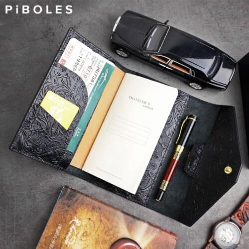 B6 Genuine Leather Notebook Vintage Handmade 100% Cowhide Diary Journal Sketchbook Travel Planner Retro TN Trip Note Book Cover