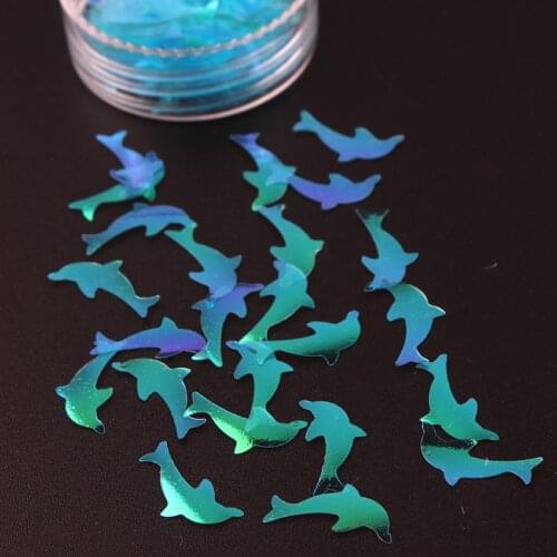 5*9mm Ultrathin Dolphin Sequins Nail Glitters Mini Paillettes Eo-Friendly PET Sequin Nail Decoration Manicure Material 8g