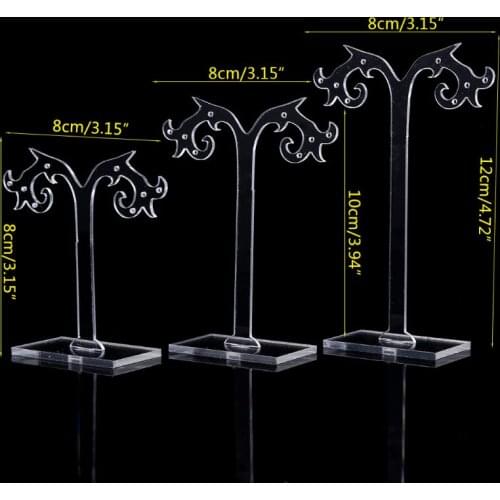 1 1 Set Earrings Shelf Display Rack Transparent Acrylic Showcase Jewelry Stand Holder Organizer Gifts Tree Shape Creative