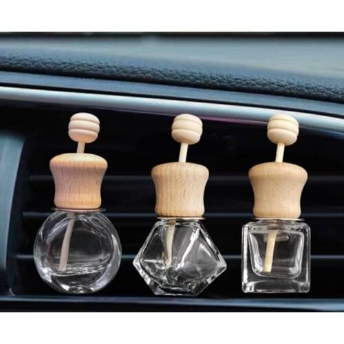 1pc Air Freshener Car Perfume Clip Fragrance Empty Glass Bottle for Essential