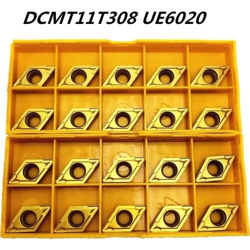 10PCS Lathe tool DCMT11T308 DCMT32.52 UE6020 outer metal turning tool carbide milling tool DCMT11T308 CNC product lathe tool