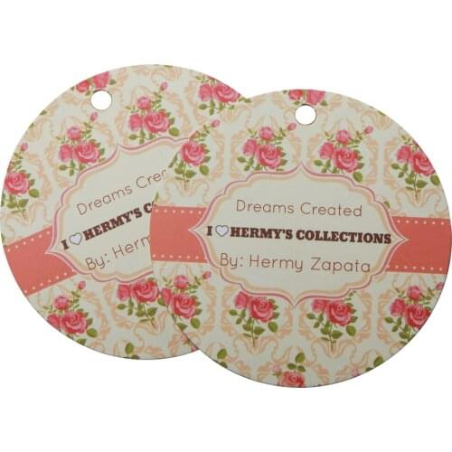 1000Pcs/Lot Custom Tags For Clothing Swing Tag Round Kraft Paper Labels With Size Brand Logo Tags Price Label Paper Pricing List