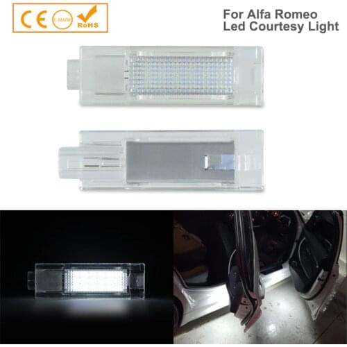 2Pcs LED 18SMD Interior Lighting Footwell Boot Door Light Courtesy Lamps For Alfa Romeo 147 159 Giulia Mito Brera Spider Stelvio