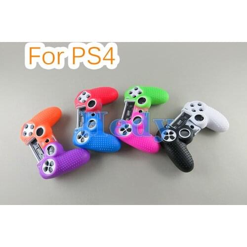 20pcs Colorful Anti-slip Silicone Rubber Skin Case Cover for PS4 Dualshock 4 Pro Slim Controller with Free Thumb Stick Grips