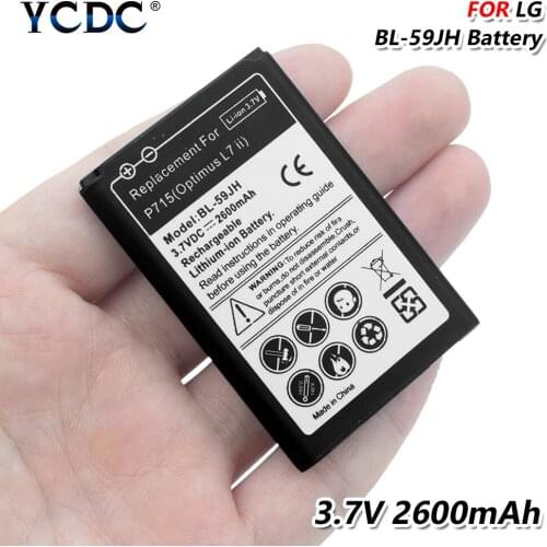 2600mah bl59jh bl-59jh Rechargeable battery for lg p715 optimus l7 ii f5 f3 ludid2 p713 p710 Smart Mobile Phone Cell