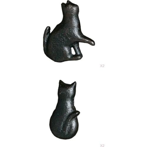 4pcs Cartoon Iron Kids Furniture Handle Knob Cat Shaped Furniture Pulls D+C