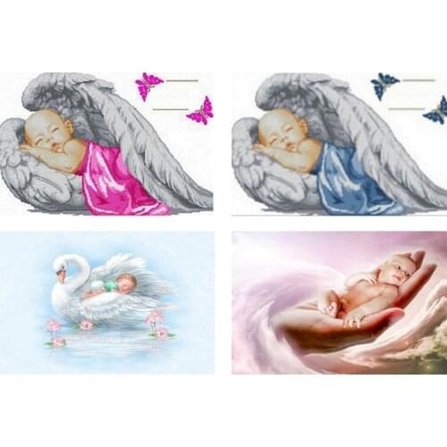 5D DIY Diamond Painting angel baby Full drill Embroidery Cross Stitch mosaic wall art picture Home Decor Gift