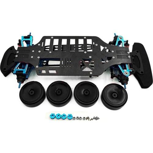 RC Car Metal Shaft Drive Wheels Frame Carbon Fiber Chassis Kit for TAMIYA 4WD TT01 TGS 1/10 Touring Car Aluminium Alloy Frame