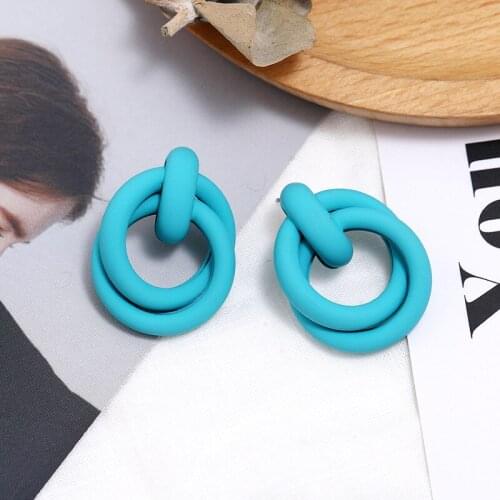 Boucle oreille femme fashion candy color geometric statement stud earrings for women girl wedding gift oorbellen voor vrouwen