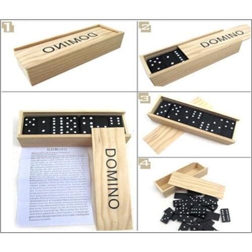 Wooden Domino Board Games Child-parent Travel Game Children Early Education Toys Develop Intelligence Children Games+synopsis