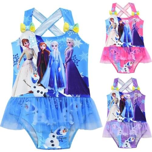 Disney Frozen Girls Swimsuit Summer Swimwear Baby Kids Cartoon Bathing Suit One Pieces Swim Wear for Children Cute
