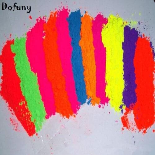 16 colors Neon Phosphor Powder Nail Art Pigment Dust Nail Glitter Fluorescent Powder Soap Dye Paint Pigment Eye Powder Manicure