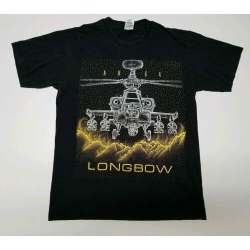 New AH64 Longbow Apache Helicopter Mens T-Shirt Cotton Round Neck Short Sleeve T Shirt Size S-3XL